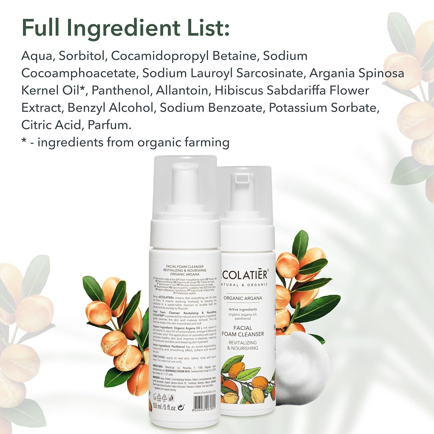 x-Facial Foam Cleanser Revitalizing & Nourishing  Organic Argana