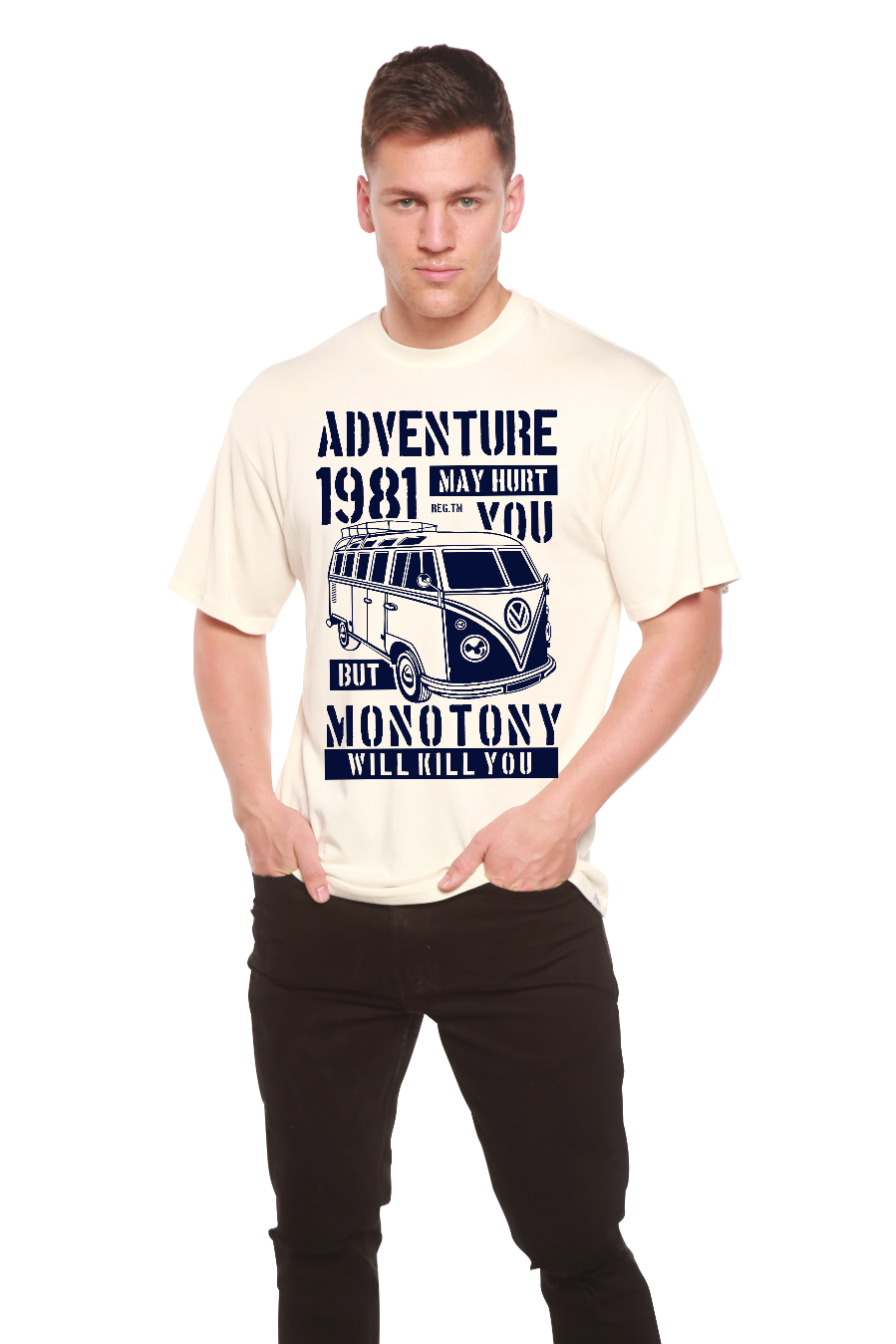 Adventure 1981 Men's Bamboo Viscose/Organic Cotton Short Sleeve Graphic T-Shirt