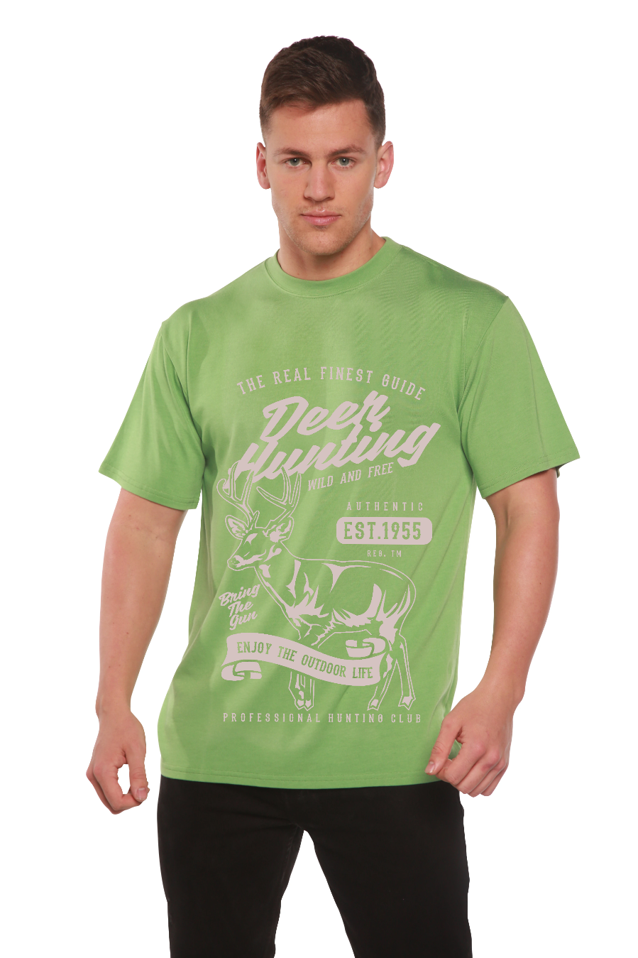 Deer Hunting Men's Bamboo Viscose/Organic Cotton Short Sleeve Graphic T-Shirt